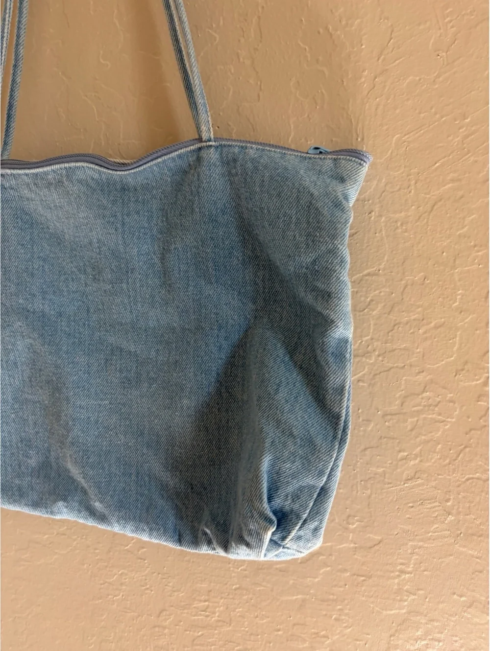 Vintage handmade denim studded tote bag
